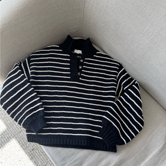 Anthropologie Sweaters - Sage The Label Striped Button-Up Sweater | Anthropologie